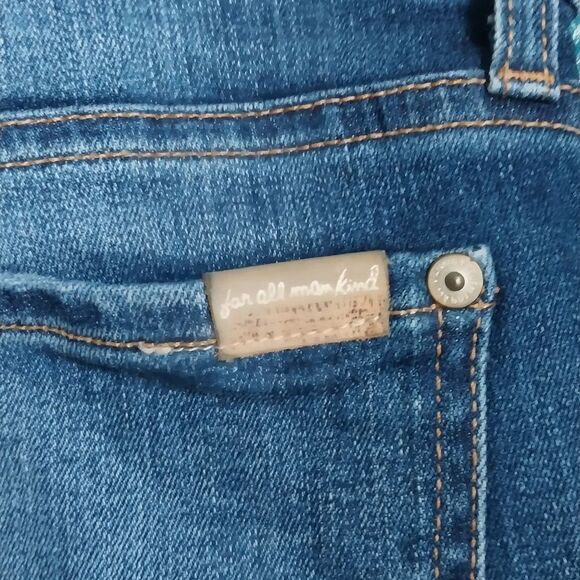 7 FOR ALL MANKIND Womens Size 4 (27) Ankle Skinny Distressed Denim Jeans - Picture 10 of 10